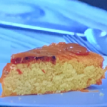 Liam Charles upside-down cake with pumpkin puree and a maple syrup toffee sauce recipe on Junior Bake Off
