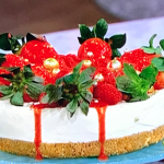 Jane Dunn champagne cheesecake with digestives biscuits and berries recipe on This Morning