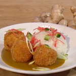 Simon Rimmer chicken meatball katsu curry with sticky rice recipe on Steph’s Packed Lunch