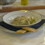 Michael Portillo wild mushroom, lemon and thyme risotto with oats and whisky on Great Coastal Railway Journeys