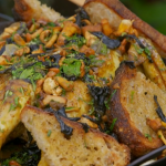 Marcus Wareing BBQ chicken with ras-el-hanout spice, wild mushrooms and garlic sourdough toast recipe