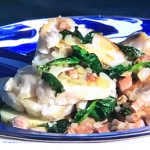 Phil Vickery Friday fish feast with Pollock, spinach, pancetta and potatoes recipe on This Morning