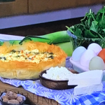 Clodagh McKenna spring tart with spinach, feta cheese and leek recipe on This Morning