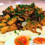 Bonnie Chung miso butter mushrooms with whipped tofu on toast recipe on Sunday Brunch