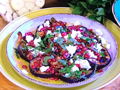 Simon Rimmer Miso Roasted Aubergine And Feta Salad Recipe On Steph’s Packed Lunch The Talent Zone