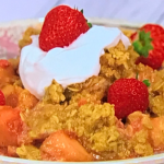 Simon Rimmer apple, rhubarb and strawberry crumble recipe on Sunday Brunch