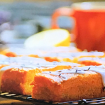 Ainsley Harriott lemon drizzle and lavender traybake cake recipe on Ainsley’s Good Mood Food