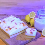 Ruby Bhogal lemon meringue traybake recipe on Steph’s Packed Lunch