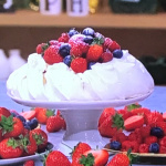 Juliet Sear perfect pavlova with berries, lemon and cream recipe on This Morning