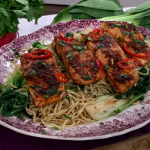 Clodagh Mckenna Asian salmon with noodles, chilli, lime and pak choi recipe on This Morning