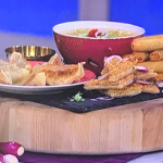 Gok Wan Friday feast with gyoza (Chinese dumplings), chicken soup and prawn toast recipe on This Morning