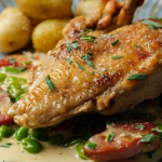 Simon Rimmer Chicken with Pancetta and Broad Beans recipe on Sunday Brunch