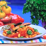 Dr Rupy Mediterranean feast with Spanish style beans, almond picada and prawns recipe on This Morning