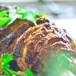 Jamie Oliver dukkah roast lamb with aubergines, feta, pickled chillies and flatbread recipe on Jamie’s One-Pan Wonders
