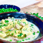 John Whaite creamy chicken and ravioli pasta recipe on Steph’s Packed Lunch