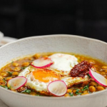 Atul Kochhar Chickpea Soup With Fried Eggs recipe on Sunday Brunch