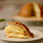 Nokx Majozi dauphinoise pie with shortcrust pastry, cream and comte cheese on Nadiya’s Everyday Baking
