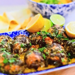 John Torode and Lisa Faulkner chickpea dal with a green chicken traybake recipe on John and Lisa’s Weekend Kitchen