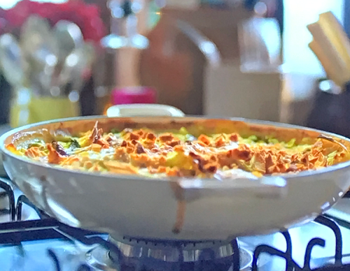 Jamie Oliver scruffy vegetable lasagne with leeks, broccoli and peas recipe  on Jamie's £1 Wonders – The Talent Zone