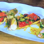 James Martin grilled gurnard with tapenade and ratatouille recipe on James Martin’s Saturday Morning