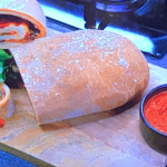 Ainsley Harriott Mozzarella with Spicy Roasted Pepper and Artichoke Stromboli recipe on Ainsley’s World Cup Flavours