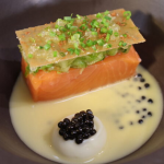 Daniel Clifford Salmon Caviar with Cauliflower and White Chocolate recipe on James Martin’s Saturday Morning