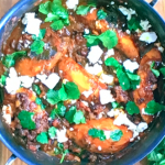 Jamie Oliver sweet potato chilli with black beans and feta cheese recipe on Jamie’s One-Pan Wonders