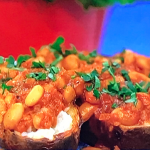 Clodagh Mckenna homemade baked beans with jacket potato recipe on This Morning