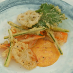 Anna Haugh tempura vegetables with nori seasoning and a Japanese-style chilli mayonnaise on Masterchef: The Professionals