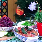 John Torode festive side dishes (frozen peas, red cabbage and stuffing) recipe on This Morning