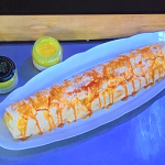James Martin lemon curd roulade with flaked almonds recipe on James Martin’s Saturday Morning