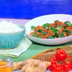 Nisha Katona spinach and meatball curry with rice recipe on This Morning