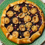 Tom Kerridge beetroot and goat’s cheese galette with hazelnuts and onion chutney recipe on Sunday Brunch