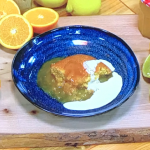 John Whaite orange and lemon self-saucing pudding recipe on Steph’s Packed Lunch