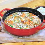 Rosemary Shrager chicken and sweet potato pilaf recipe on Steph’s Packed Lunch