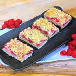 Ruby Bhogal almond crumble bars recipe on Steph’s Packed Lunch