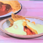 Simon Rimmer rhubarb pie with custard recipe on Sunday Brunch