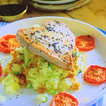 Martin Kemp Seared Tuna with Spring Onion Mash and Roasted Tomatoes on Ainsley’s Fantastic Flavours