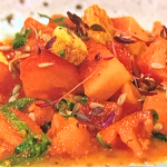 Simon Rimmer tomato and watermelon salad with smoked tofu recipe on Sunday Brunch