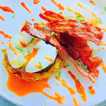 Ainsley Harriott Potato Rosti with Black Pudding, Poached Egg and Crispy Maple-Sriracha Bacon recipe on Ainsley’s Fantastic Flavours