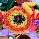Phil Vickery rainbow pizza with mixed vegetable topping recipe on This Morning