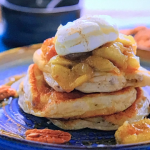 Ainsley Harriott Ricotta and Pecan Pancakes with Caramelised Banana and Maple Syrup recipe on Ainsley’s Fantastic Flavours