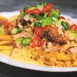 Craig and Shaun (Original Flava) fully loaded jerk chicken with plantain fries recipe on Sunday Brunch