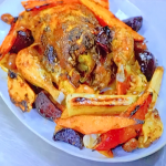 Ainsley Harriott Aromatic and Spicy Roast Chicken with Roasted Roots and Gravy  recipe on Ainsley’s Fantastic Flavours