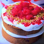 Ruby Bhogal Cardamom with Raspberry and Coconut Victoria Sponge recipe on Ainsley’s Coronation Kitchen