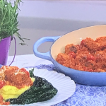 Clodagh McKenna cheesy meatballs with creamy mash and a chilli tomato sauce recipe on This Morning