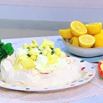Phil Vickery pavlova with lemon cheesecake filling and mint topping recipe on This Morning