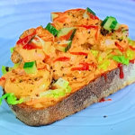 Simon Rimmer prawn cocktail toast with chilli sauce recipe on Sunday Brunch