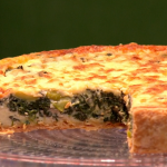 Spinach broad bean and tarragon quiche recipe for the Coronation on The One Show