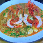 Jose Pizarro creamy rice with peas and Carabinero prawns recipe on James Martin’s Saturday Morning